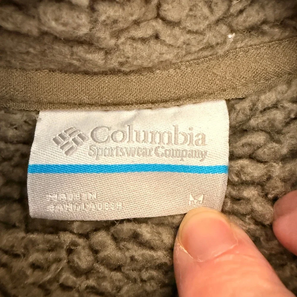 Columbia Men's Green Winter Pass Geometirc Houndstooth Fleece Jacket Size M